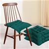 bechoanigel Set di 4 Cuscini per Sedia, Cuscini per Sedia 40 x 40 cm Uso Iinterno ed Esterno Set per Sedia con Lacci, Sedia da Ufficio Balcone, Cuscino per Sala da Pranzo Soggiorno (Verde scuro)