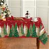 Artoid Mode Tovaglia natalizia rossa con fiocchi di neve, alberi, stelle, 140 x 110 cm, protezione invernale antimacchia, biancheria da tavola, decorazione per feste