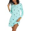 ENJOYNIGHT Camicia da notte da donna, a maniche lunghe, in cotone, con stampa, stella, XXXL