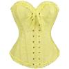 LEACOOLKEY Corpetto Corsetto per Donna con Lacci e Stecche Bustier Floreale Overbust per Costume Halloween,Bianco,XL