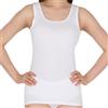 Ascot Maglietta intima da donna, confezione da 2 pezzi, in 95% cotone e 5% elastan, senza cuciture laterali, camicia da donna con parte elasticizzata, canottiere da donna, bianco, 42