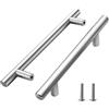 YYTECH 10 Pezzi Maniglie per Mobili da Cucina, Maniglia della Porta del Cassetto dell'Armadio T-Maniglie per Mobili in Acciaio Inossidabile per Cassetto Armadio Porta Distanza dei Fori 150mm (Argento)