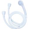 SHABJY Blue Canyon Lunar - Doppio rubinetto per doccia, accessorio da bagno di alta qualità, attacco a pressione per rubinetti rotondi e ovali, tubo bianco da 1,2 m, bianco