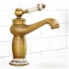 Occzin Rubinetto retrò bronzo, rubinetto da bagno alto, miscelatore monocomando in ottone anticato, per lavabo, rubinetto per bagno e lavandino, disponibile in acqua calda e fredda (ottone anticato)