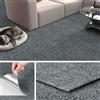 Livelynine Moquette Adesiva Pavimento Grigio 60x60CM 16 Pezzi Moquette a Quadrotti per Pavimenti Soggiorno Camera da Letto Antiscivolo Piastrelle per Moquettes Autoadesive Casa Uffici Commercio Grigio