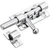 Litensh Bullone di blocco per cancello scorrevole resistente con foro per lucchetto, chiavistello di sicurezza per cancello a barilotto in acciaio inossidabile 304, diametro 12 mm. Nero (acciaio