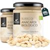 FOODIN Burro di Anacardi Biologico (2 x 250g) - 100% Anacardi Bio Naturali, Senza Additivi, Senza Zuccheri Aggiunti, Senza Olio di Palma, Crema Spalmabile Vegana Macinata a Pietra