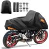 QUARKZMAN Copertura per Moto Mezza Copertura Antipioggia e Antipolvere per Harley Davidson Cruiser Sportster Fatboy Softail Dyna Super Glide Adatta a 104 Nero 300D