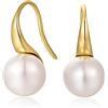 Jiahanzb Orecchini Perle Donna in Argento Sterling 925 Orecchini a Perle Pendenti Ipoallergenici Bianco Perla Gioielli Regali da Donna Placcato Oro