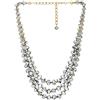 COOLSTEELANDBEYOND Argento Grigio Cristallo Perline e Oro Distanziali Statement Collana, Tre Filoni Stratificato Collana, Cascata