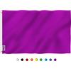 ANLEY Fly Breeze 3x5 Piedi Bandiera Viola - Colore Vivido e Resistente Ai Raggi UV - Testata In Tela E Doppie Cuciture - Bandiera Viola Tinta Unita Poliestere Anelli Ottone 3 X 5 Piedi