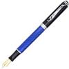 Gullor Penna stilografica in metallo in fibra di carbonio, pennino fine (punta da 0,5 mm), blu