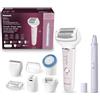 Panasonic ES-EYL9-P503 Cordless Wet & Dry Epilator and Eyebrow/Facial Epilator for Women, Short Hair Removal, 3 Speeds, Foot Care Accessories and Bikini Trimmer, White/Light Purple