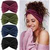 Tumurup Fascia Capelli Donna 4 Pcs Cerchietto Capelli Donna - 7'' Fasce per Capelli Elastici Turbante per Yoga, Fitness & Skincare -Larga Sport Headband Accessorio Capelli