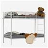 MEUBLE COSY Letto a Castello 2 Posti 90x190cm con Rete a Doghe in Metallo Letti per Camerette Adulti e Bambini Casa, Bianco