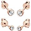 Elli Set Orecchini Basic con Cristalli Swarovski da Donna, in Argento 925, Placcato Oro Rosa