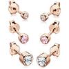 Elli Set Orecchini a Perno da Donna, in Argento 925 Placcato Oro Rosa