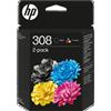 HP Originale HP 6L6S6UE / 308 Cartuccia/testina di stampa multi pack