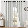 Joydeco Tende oscuranti per camera da letto, 274 cm, lunghe 274 cm, colore bianco avorio, per finestra del soggiorno, isolamento termico (larghezza 132 x lunghezza 274 cm, avorio)