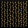 Elektronova Tenda Luminosa 200 LED, 5Mt, Luce Giallo, Cavo Bianco, IP65, Prolungabile, Effetto Flash, Con fili uniformi da 50 cm, ghirlanda nataliza, negozi, balcone natale