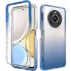 COMAKU Cover per Honor Magic4 Lite (4G / 5G), Trasparente Silicone TPU + PC Bumper Rigido Antiurto 360 Gradi Custodia Protezione Case Cover - Blu