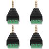 KUOQIY 4 Pezzi 3.5mm Terminale a Vite, 3.5mm TRRS Stereo Audio Maschio a 4 Pin Vite Terminale Femmina, Cuffie Balun Adattatore Nessun Convertitore di Saldatura con Cacciavite