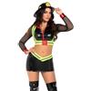 Leg Avenue 3 pezzi Five Alarm Fire Fighter include crop top, imbracatura e gonna, nero, L