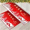 PORJDN Set di tappeti natalizi Natale pavimento interno Tappeto rosso, tappetino porta Xmas passatoia tappetino per cucina Decorazione della casa Passatoie lavabili. (Stile A, 40x120+40x60cm)