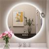 STARLEAD Specchio-Bagno-con-Luce e Bluetooth 60cm, Specchio-Rotondo-Bagno-LED con Antifog, Dimmerabile, 3 Colori Luce, Memoria, IP44, HD Vetro Temperato