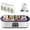 Generic Yogurtiera Automatica Ultimate da 1400 ml, con 8 vasetti di Yogurt in Vetro da 180 ml, Controllo di Temperatura e Tempo Regolabili, Macchina per Yogurt probiotico con Display LCD