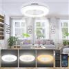 Joparri Ventilatore da Soffitto con Luce e Telecomando, 80W Smart LED Dimmable Ventilatori da Soffitto 3 Light Color Change e 6 Velocità Della Ventola per Camera da Letto Soggiorno