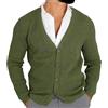 YOSUWOAI Cardigan da uomo con scollo a V, a maniche lunghe, senza cappuccio, con bottone, slim fit, maglione da lavoro, invernale, caldo, a treccia, comoda maglia grossa, vintage, O verde, XXL