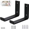 VTOPVMAX Staffe per Mensole Pesanti 2 Pezzi - Reggimensola Angolari in Acciaio da 5mm con Bordi di Sicurezza, Kit Reggi Mensole da Muro Stile Industriale Rustico Nero per Scaffali, 15cm