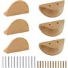 MOROBOR Maniglie per cassetti a mezza luna, 100 mm, 6 pezzi in legno di faggio, maniglie a doppio foro per cassetti e armadi
