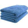 ZOLLNER 2 teli da sauna - morbidi e assorbenti asciugamani da bagno - lavabili a 95°C - cotone - 70x200 cm - blu