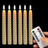 EHIOG Candele LED Senza Fiamma, 25.5CM avorio a batteria LED finestra temporizzazione candele, con Due Telecomandi, per casa, matrimonio, decorazione festiva-Set di 6