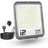 PICAA Lampada da esterno a LED da 100W, luce da lavoro LED 10000LM 6500K, Luce di sicurezza a LED impermeabile IP65 con spina per porta d'ingresso, magazzino, parcheggio, cortile, strade (1pz)