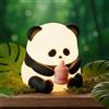 Fanimyholy Luce Notturna Neonato Panda, Panda Luce Notturna Bambini, Silicone Lampada Neonato Notturna a 7 Colori, Ricaricabile Tramite USB, Superficie Morbida al Tatto, Illuminazione Delicata