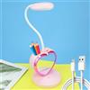 CECOMBINE Lampada da scrivania per bambini, dimmerabile, lampada da tavolo a LED con portapenne e ventilatore, lampada da lettura, lampada da comodino con sensore touch USB, per lettura, apprendimento (rosa)