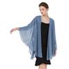 BEAUTELICATE Coprispalle Chiffon Donna Elegante Scialle Cardigan Kimono Lungo con Giromanica Trasparente Cover Up Estivo Mantelle per Abiti Sposa Damigella Matrimonio Festival (Blu Ardesia)