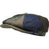 Borges & Scott The Tay - Cappello patchwork Baker Boy - Harris Tweed - 100% lana - Resistente all'acqua, Patchwork., L