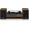 Lenco - Giradischi Automatico LS-100WD con Trasmissione a Cinghia e 2 Altoparlanti Esterni in Legno