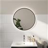 evineo ineo specchio illuminato Ø 60 cm, con illuminazione indiretta e cornice d'accento nera opaca, BEA080MI, ineo [Specchi > Specchi]