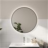 evineo ineo specchio illuminato Ø 80 cm, con illuminazione indiretta e cornice d'accento nera opaca, BEA081MI, ineo [Specchi > Specchi]