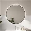 evineo ineo specchio illuminato Ø 100 cm, con illuminazione indiretta e cornice d'accento nera opaca, BEA082MI, ineo [Specchi > Specchi]