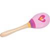 goki 61844 - Maracas Cuore - Strumento musicale in legno per bambini, 20 cm, rosa