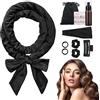 NCKIHRKK 9 Pezzi Bigodino Lungo per Boccoli, Heatless Hair Curler, Velluto Morbido Bigodini Morbidi per Dormire, Bigodino Fascia Capelli per Capelli Medi Lunghi, Nero