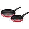 Lagostina Cucina Mediterranea Set di Padelle Antiaderenti in Alluminio Ø 24/28 cm, 2 Pezzi, Batteria Pentole Induzione, Gas e Forno, Indicatore Cottura Thermo-Signal, Manici Ergonomici in Bakelite