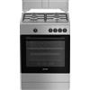 Indesit Cucina a Gas 4 Fuochi Forno a Gas Larghezza x Profondità 60x60 cm con Coperchio colore Inox - I6GGKMS