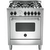 La Germania Cucina a Gas 4 Fuochi Forno Elettrico / Gas Larghezza x Profondità 70x60 cm colore Inox - AMN765GXT Americana